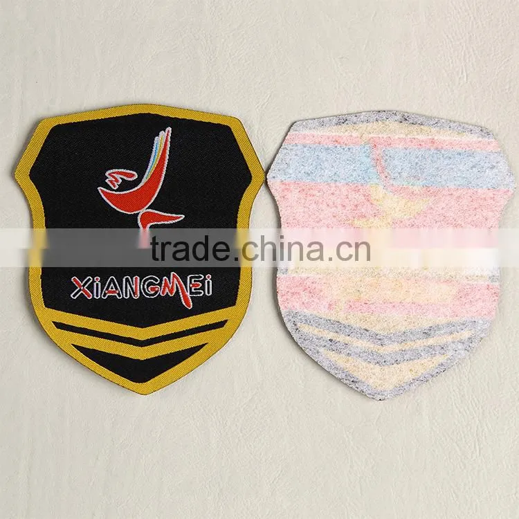 Factroy custom fabric badge with laiser cut for advertising clothing