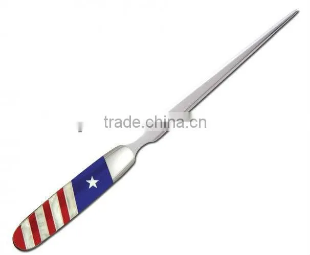 existing mould silver sword letter opener with printed logo