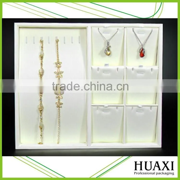 Guangzhou factory white leather jewelry display tray