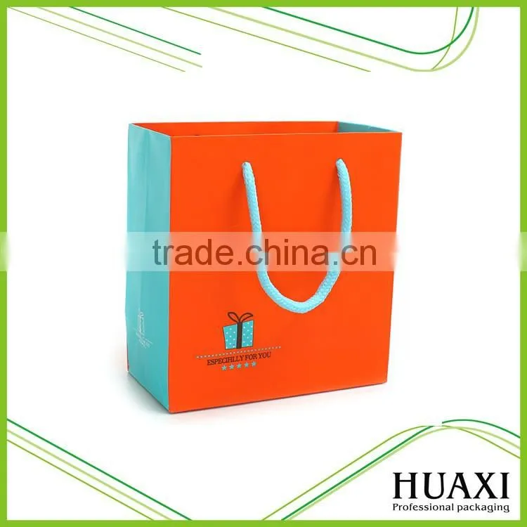 New fancy custom logo printed shopping bag gift paper bag with handle