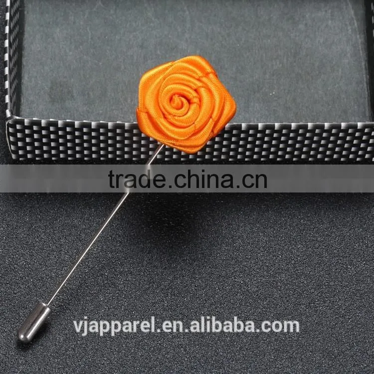 Custom handmade felt fabric rose lapel pins rolling flower pins