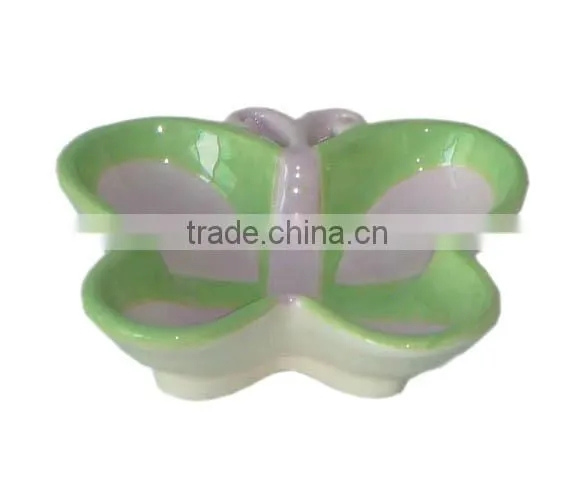 Manufacture handcrafted butterfly Pot Blue Ceramic oil burner