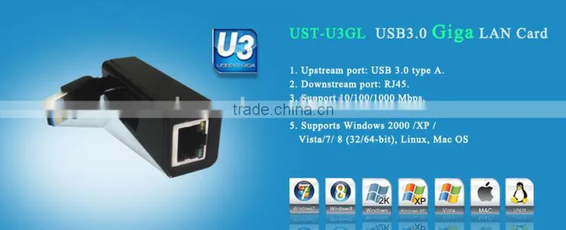 USB3.0 gigabit mini lan card with best price/hot