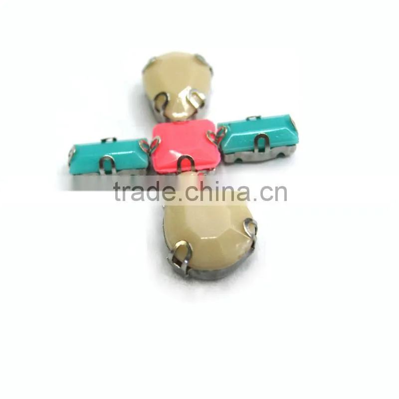 D shape claw silk material use shawl beads colorful sew on jeweled garment use