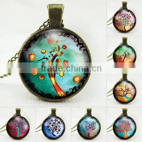 long chain cheap price gold tree of life pendant necklace