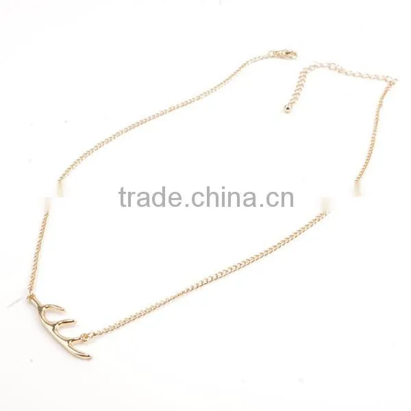 animal jewellery antler cheap chunky necklace, deer antler necklace