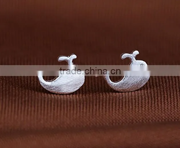 Fashion Women 18k White Gold Plated Crystal Zirconia Dolphins Earring