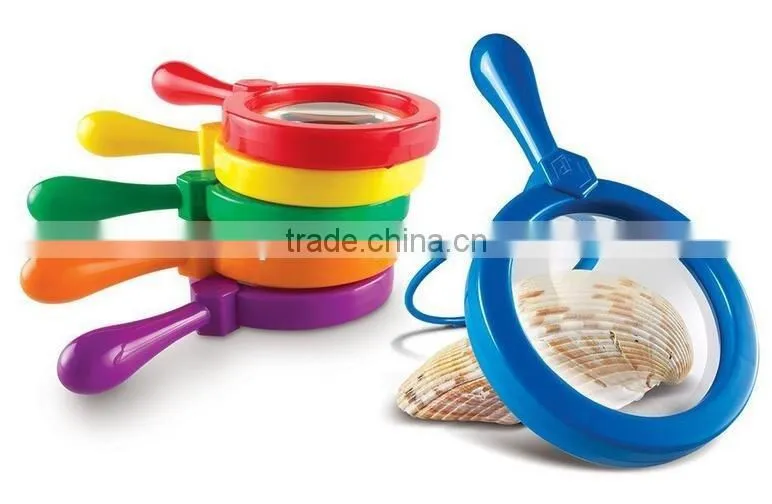 Colorful Plastic Magnifying Glass, Pocket Magnifier for Kids
