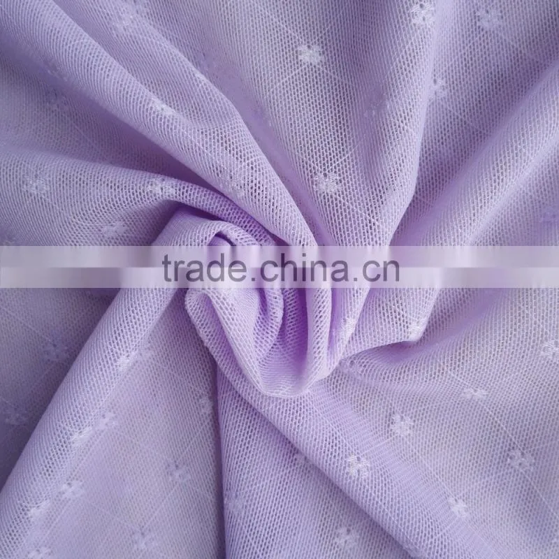 Warp knit lingerie use plaid pattern nylon spandex mesh jacquard fabric