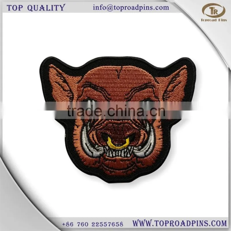 cheap custom fabric embroidery eagle patches with self-adhesive ( hot cut edge )