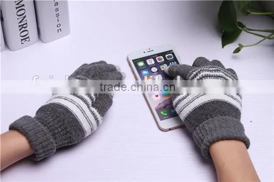 Screen Touch Gloves for Men Women Winter Stripe Gloves Fashion Gloves, 6 colors