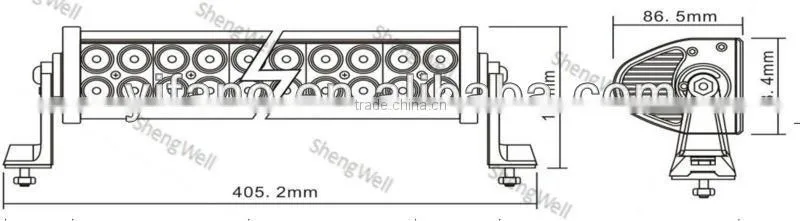 ShengWell Auto led light bar 72W 13.5inch Epistar Flood/Spot/Combo Dual Row led bar light Cree 72w led light bar