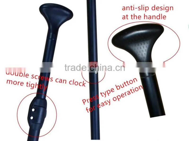 Hot sale inflatable surfboard paddle sup plastic blade 3-part stand up paddle PAP-003-3 black