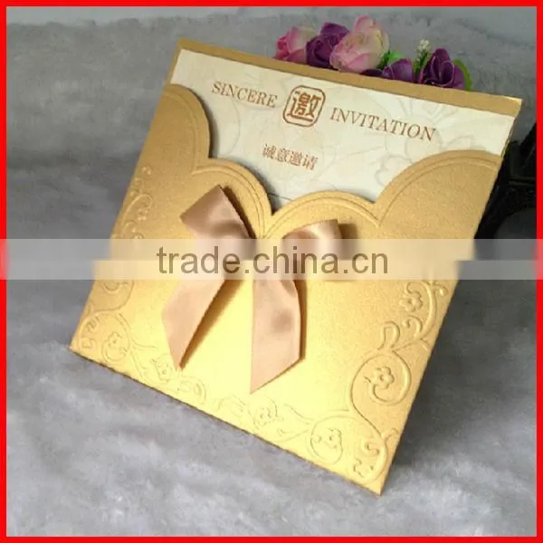 2014 Hot Sale Handmade Luxurious Wedding Invitation Card