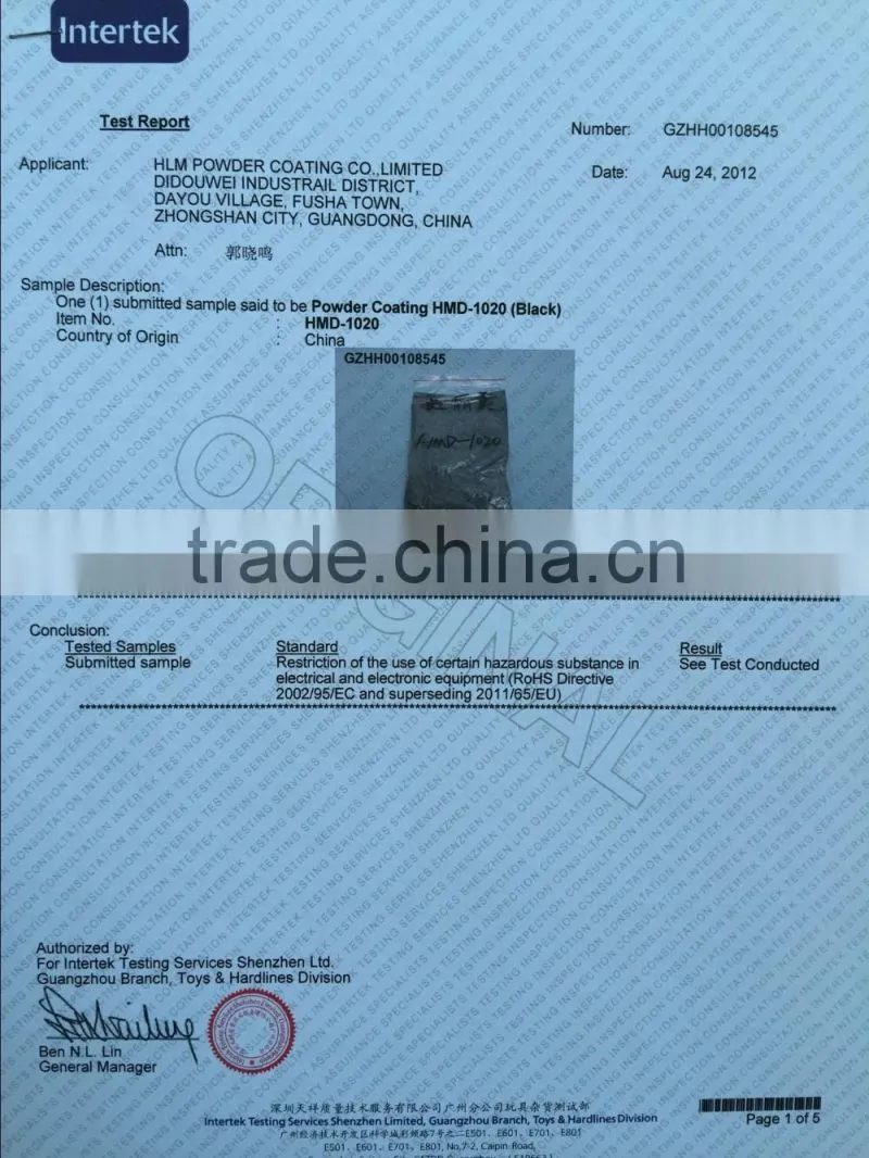 CE certification Indoor use epoxy powder coating for strong box