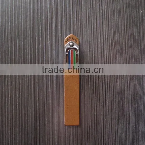 Narrow Slip Brown With Metal PU Label for Casual Wear