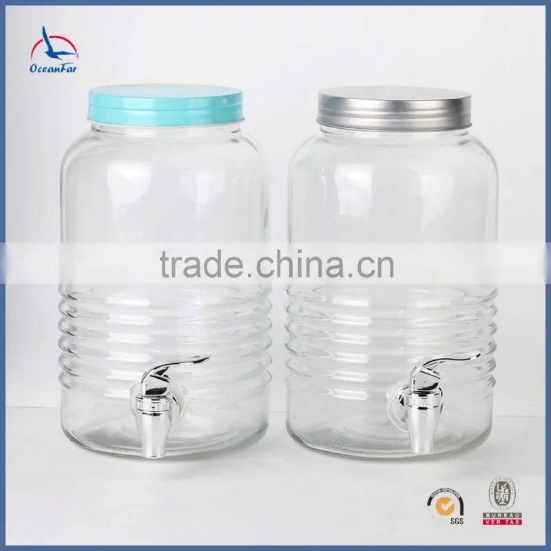 3.5L Glass Beverage Jar Sealing Glass Water Dispenser With Water Faucet