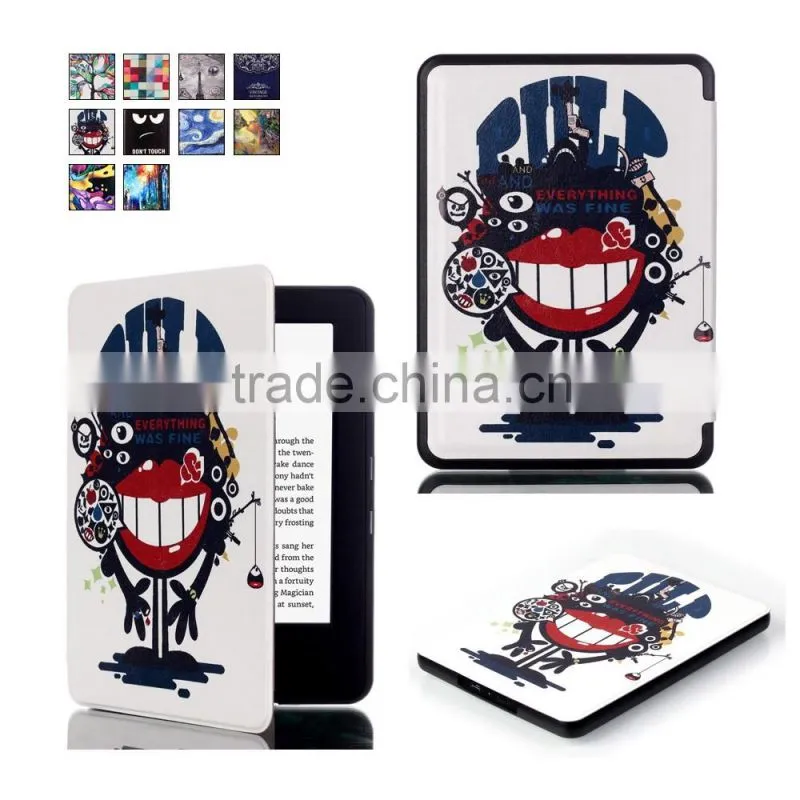 Flip Custom Design Leather Tablet Case OEM 6 inch Leather Case for e-Reader New Kindle 2016 8 Generation