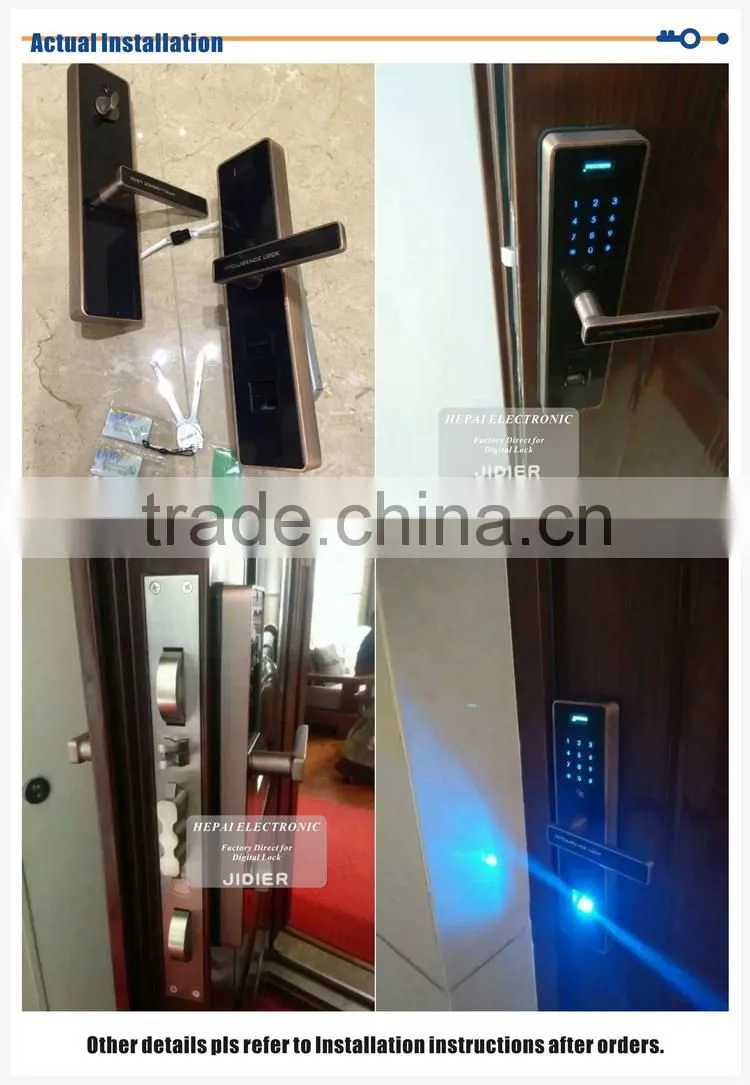 Security metal digital Keyless intelligent touch screen smart biometric fingerprint door lock