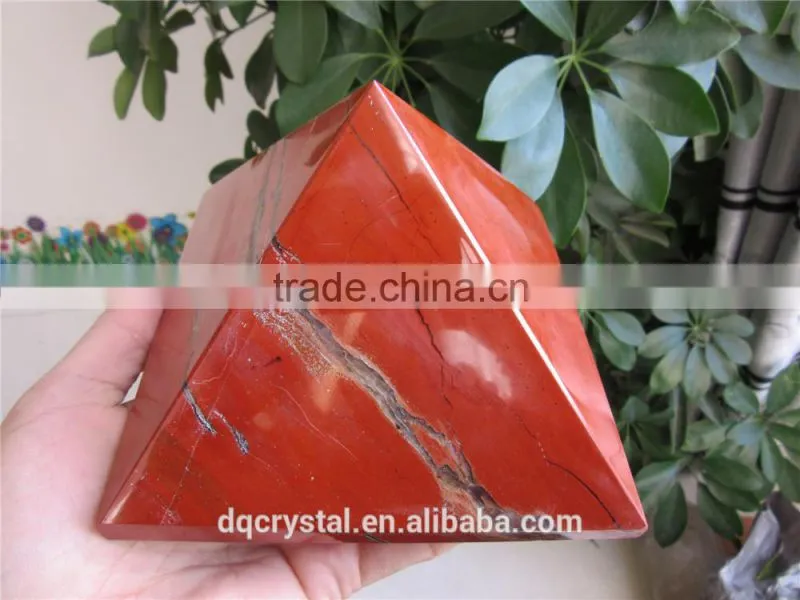 2015 new arrival red jasper crystal pyramid ,healing singing pyramid, home decora pyramid