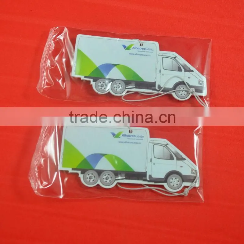 custom made hanging paper car air freshener , car shape paper air fresheners