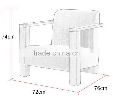 2016 Liansheng stylish wood lounge chair with fabric covered cushion seat leisure chair