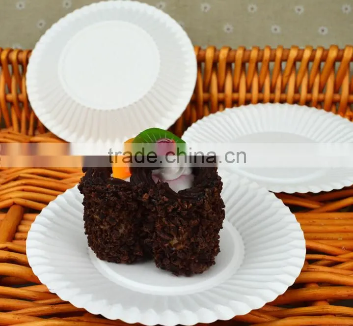 6 inch 8 inch 9inch 7inch white disposable round paper plate for birthday party cakes and Christmas party