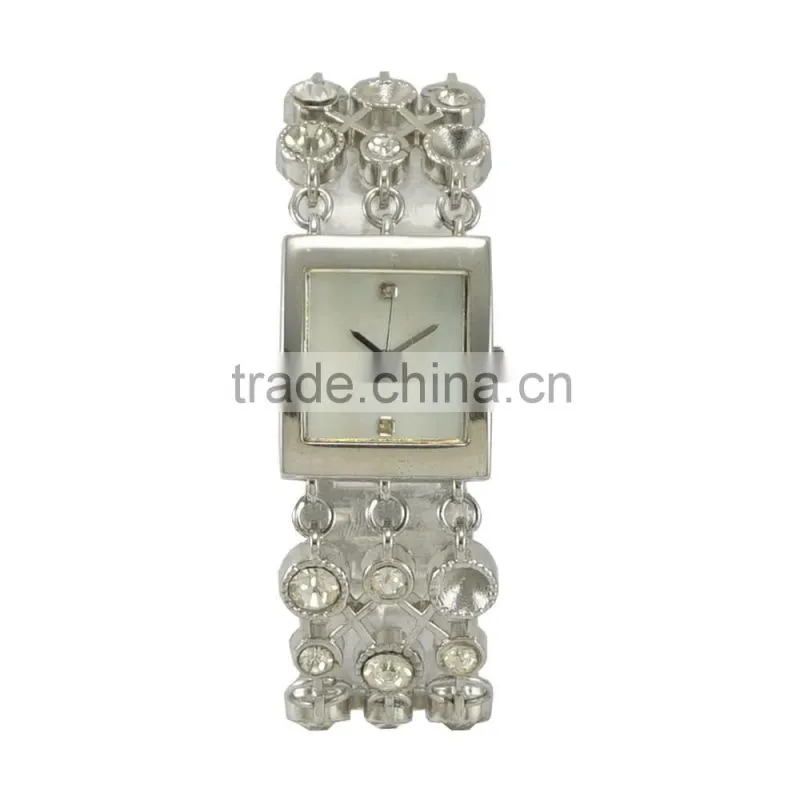 New models unique design big diamond bands alloy quartz jewelry watch