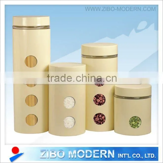 Color glass jar food/Glassware