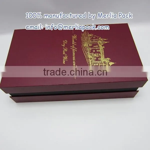 Paper Mache Red Wine Bottle Box Autumn Design Vineyards Mixed 2-bottle Wood Boxes