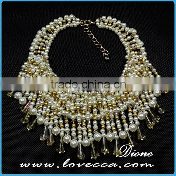 Green beads stones luxury bohemian bib collar exaggerate beaded charms necklace