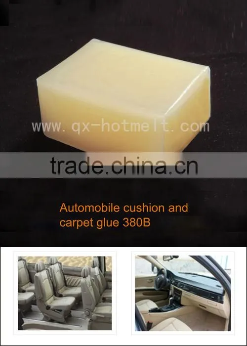 High softening point car cushion and carpet adhesive