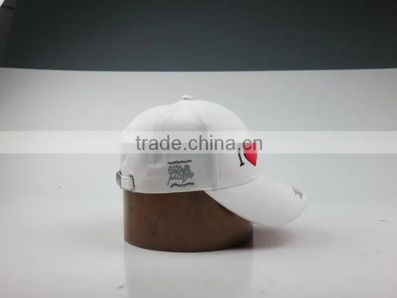 White Ski Sports Caps Flat Embroidery Sports Cap Customized