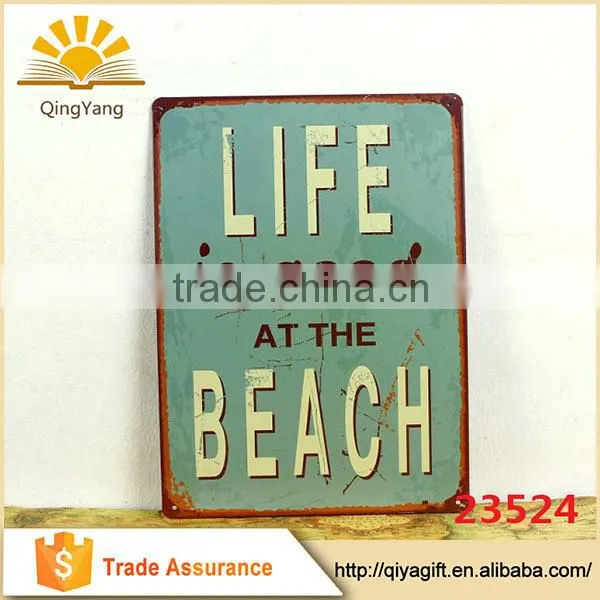 Custom Decorative Embossing Vintage Tin Plate Sign,coffee tin sign