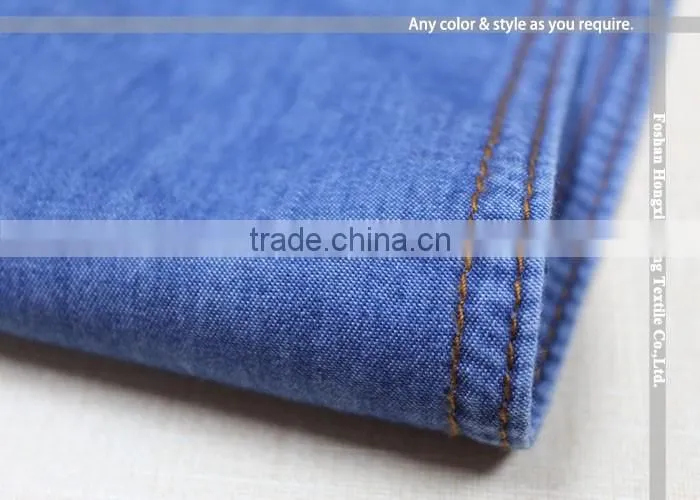 Wholesale china cotton shirt denim textile fabric