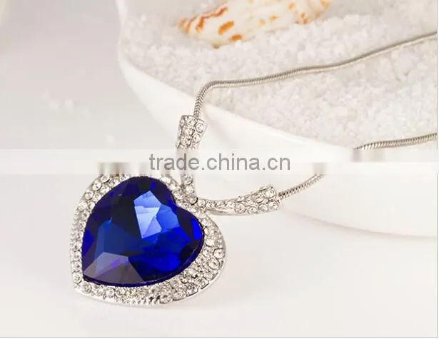 MYLOVE The Heart of the Ocean necklace blue crystal Titanic necklace jewelry MJ-253