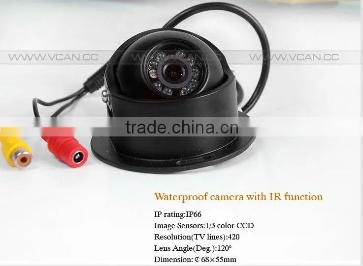 Car small hidden waterproof IR reversing rearview backup camera CA-3300-9
