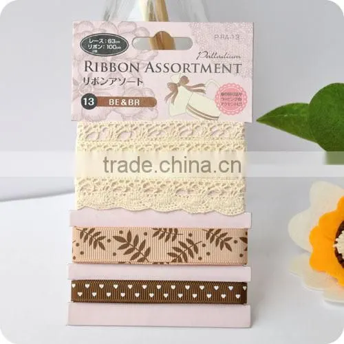 pattern ribbon, grosgrain ribbon , ribbon set , lace , scrapbooking ribbon, ribbon for bowing