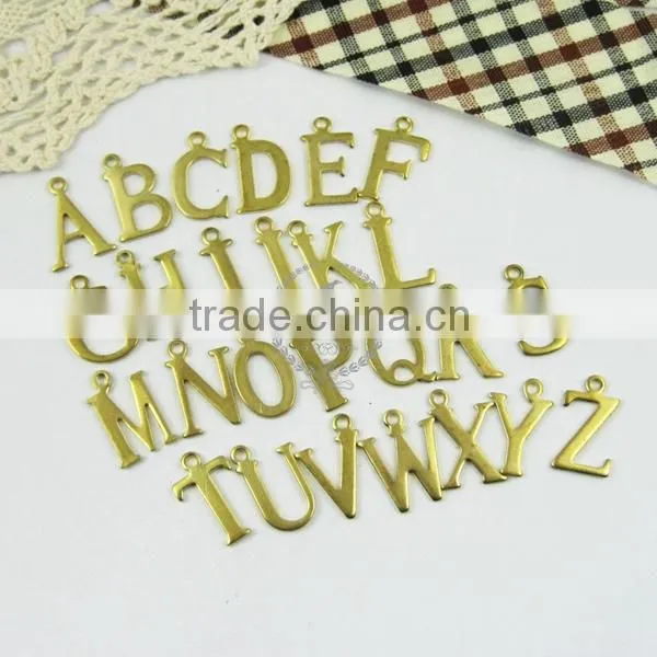1set 26 letters of alphabet raw copper charm,brass charm,vintage charm,charm for necklace1891059