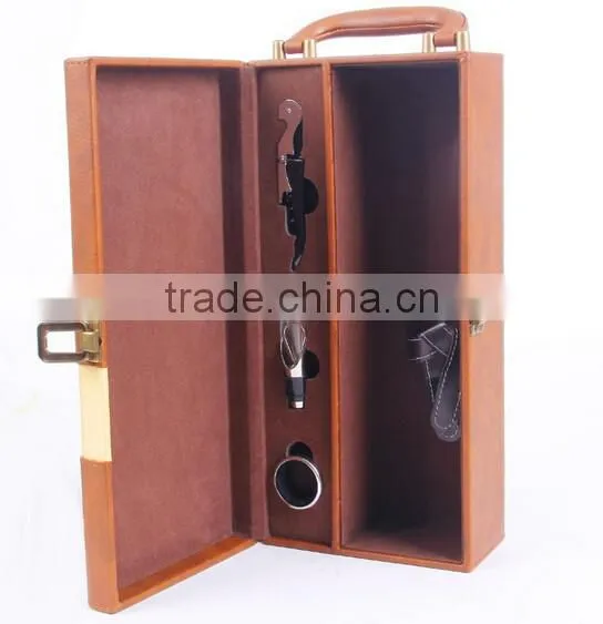 customized logot printing single bottle pu wine box
