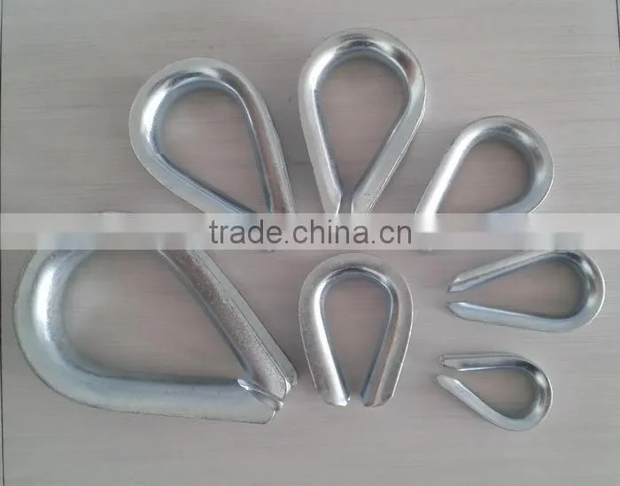 Zinc plated thimbles, set of connected ring