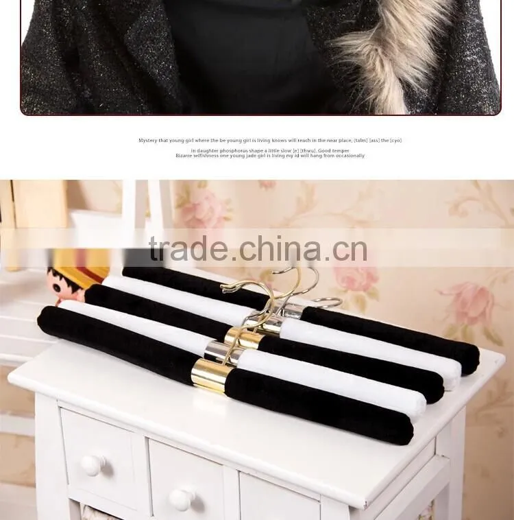 2 colors straight white black sponge inside exuisite stainless steel coat hanger