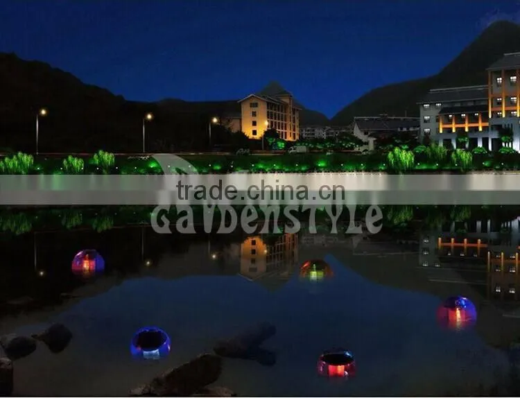 novelty type solar floating ball lamp clear color changing waterproof led light