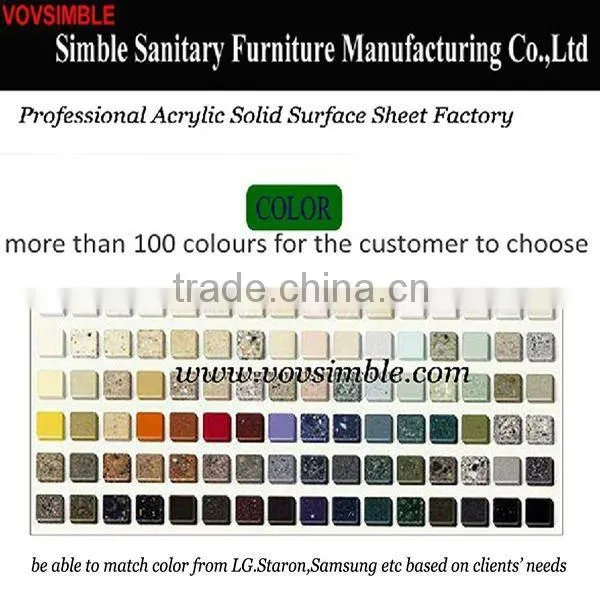 Repairable pure Acrylic Solid Surface Sheet,acrylic marble sheet