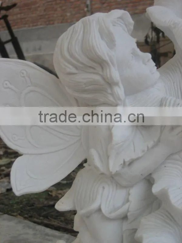 Marble Carving Angel Cherub Figurine Statue