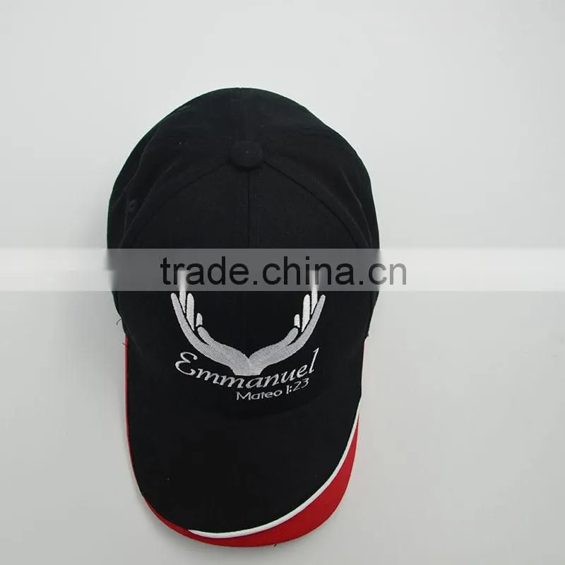 Wholesale Custom Black Sport Baseball Hat 6 Panel Baseball Caps