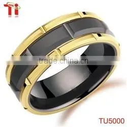 Fashion tungsten carbide wedding band rings inlay steel accessory