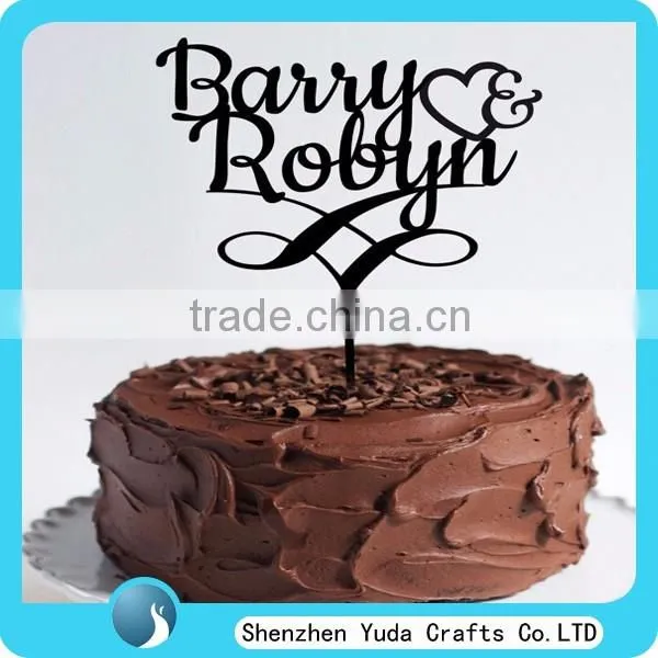 Name silhouette cake topper, monogram acrylic cake topper
