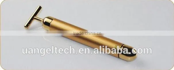 Vibration theory T shaped 24k gold bar with gold clad bar electro lymphatic drainage machine
