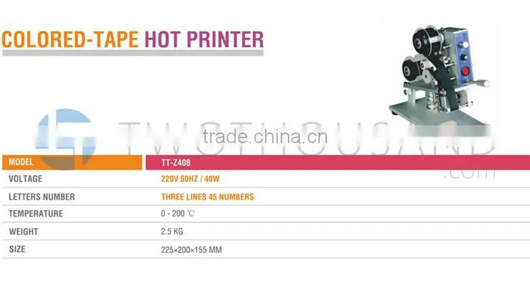 Coding Machine - 0-200'C, Three lines, Max. 15 letters each line, 225*200*155 mm, TT-Z408